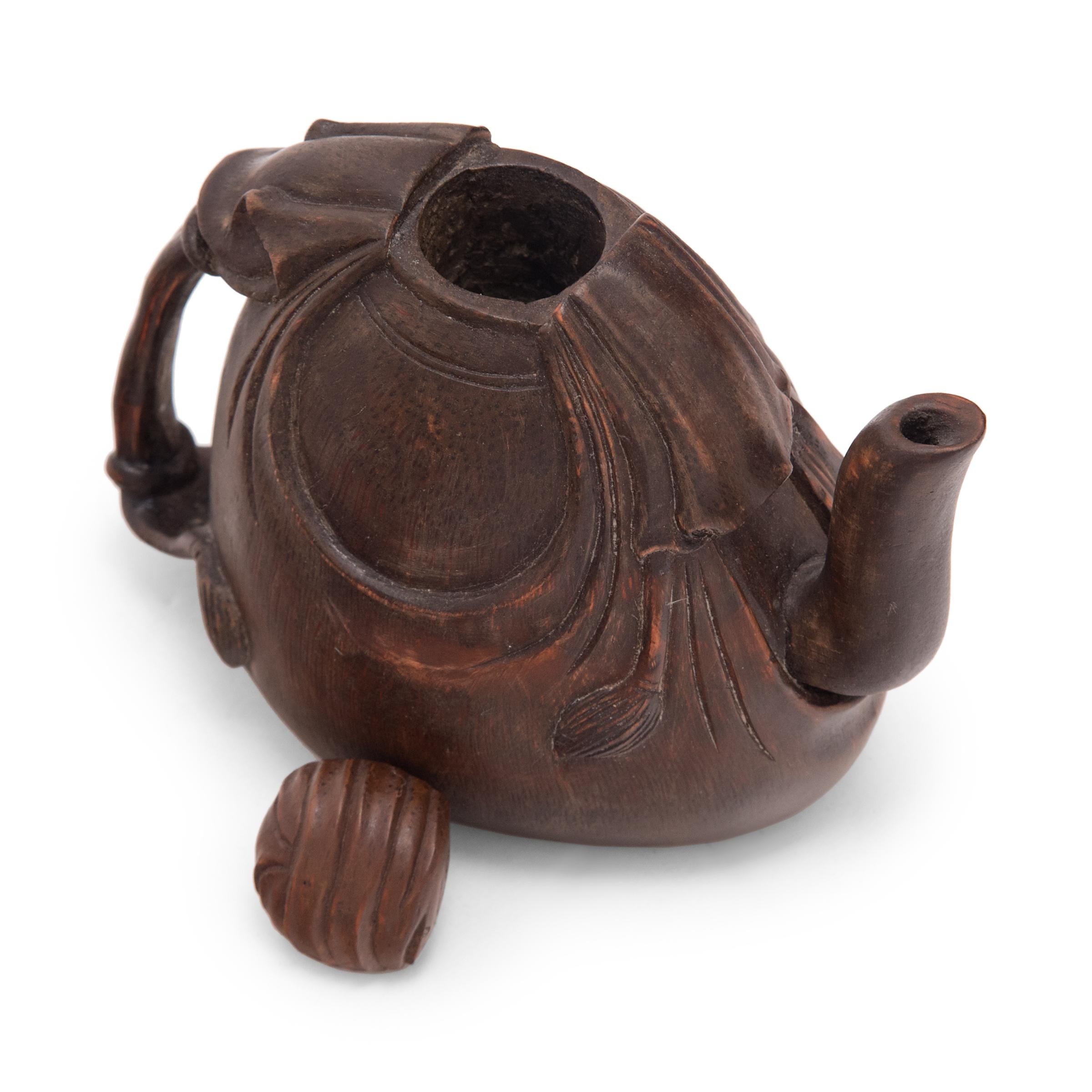 Chinese Bamboo Cloth Teapot, c. 1900 For Sale 1