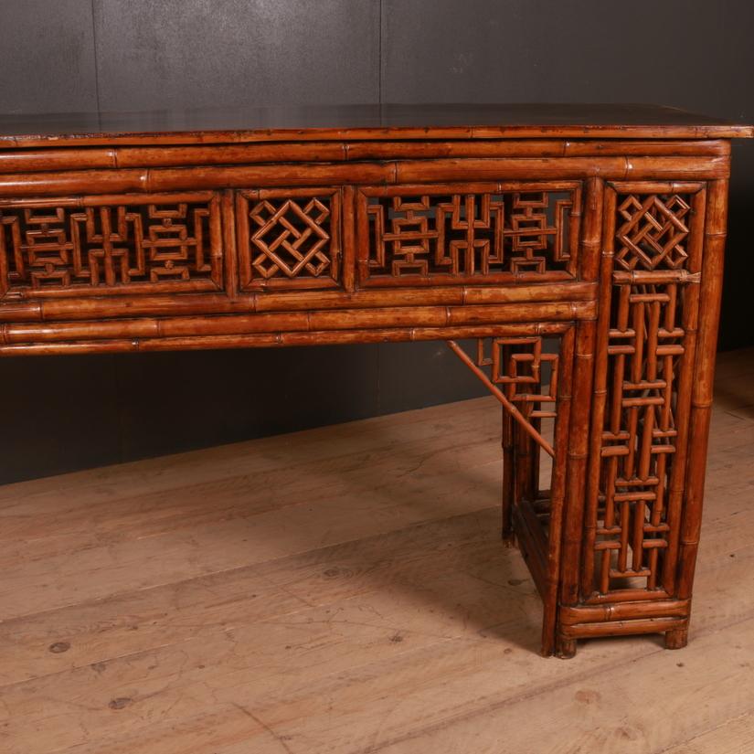 Polished Chinese Bamboo Console Table