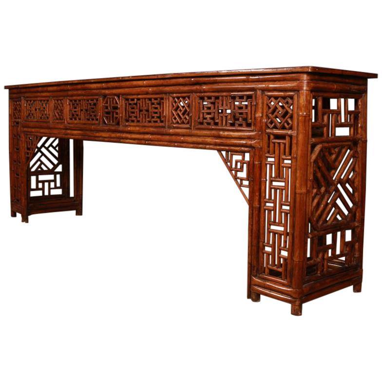 Chinese Bamboo Console Table