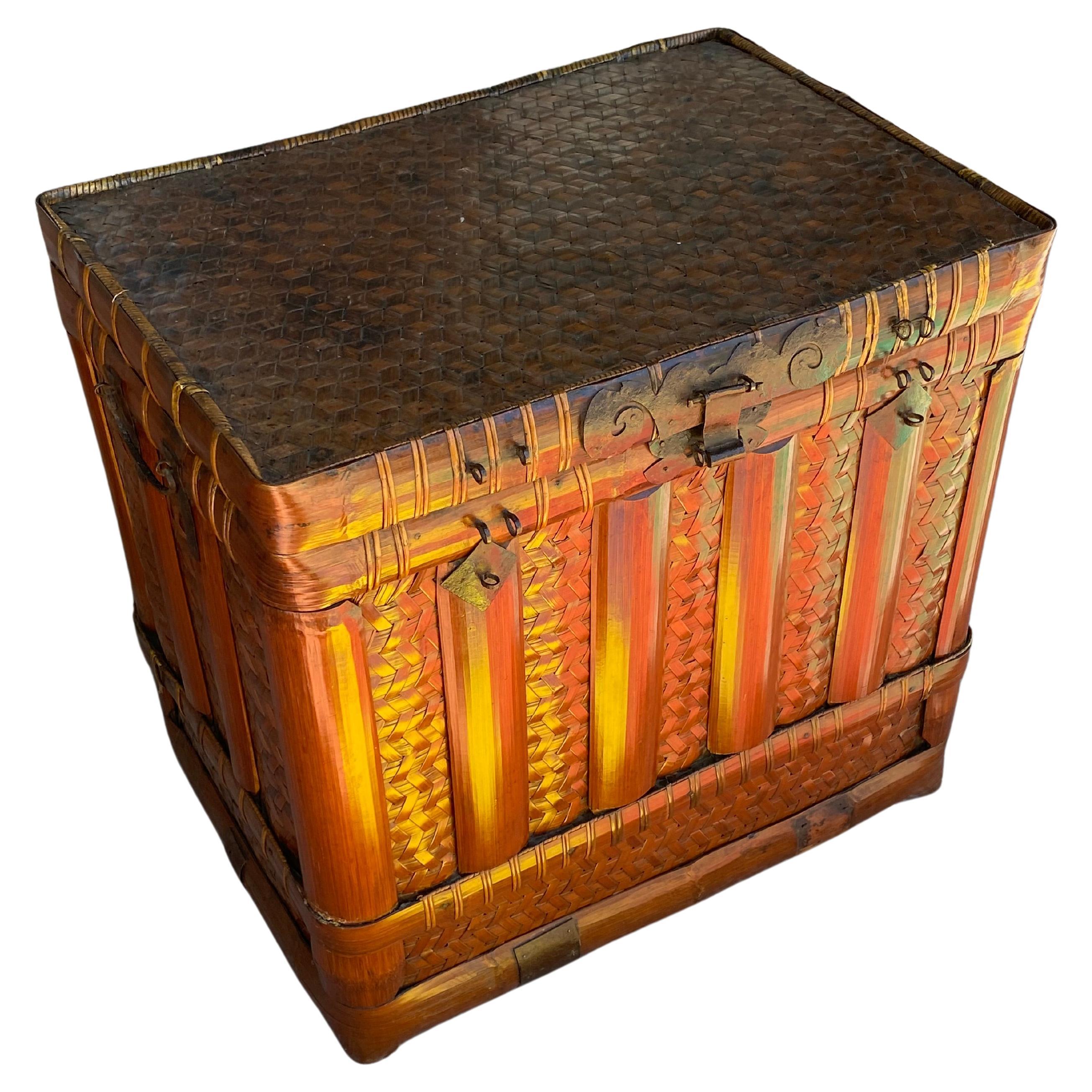 Chinese Bamboo Document Storage Trunk For Sale