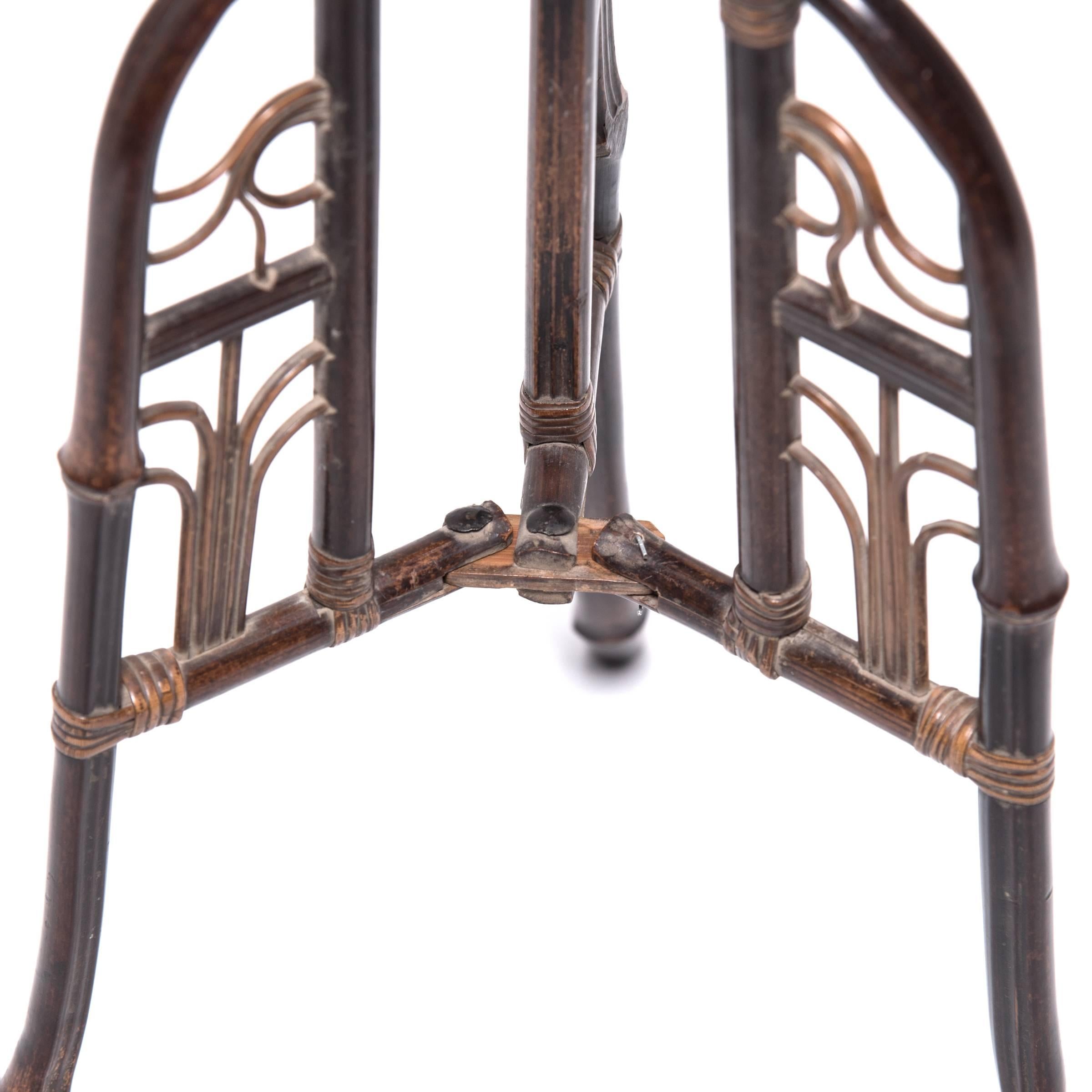 19th Century Chinese Bamboo Folding Hat Stand, circa 1850 For Sale