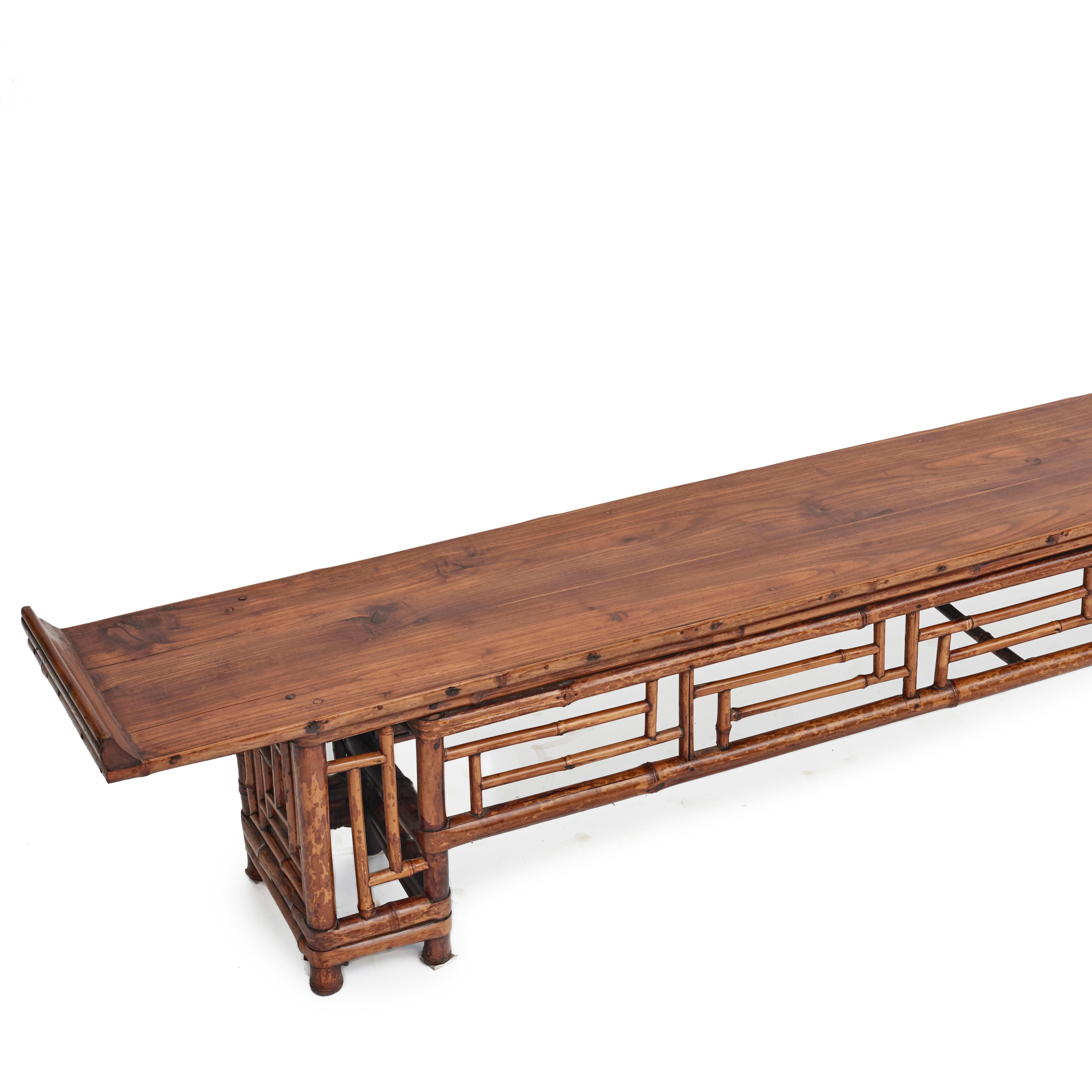 Qing Chinese Bamboo Low Console Table