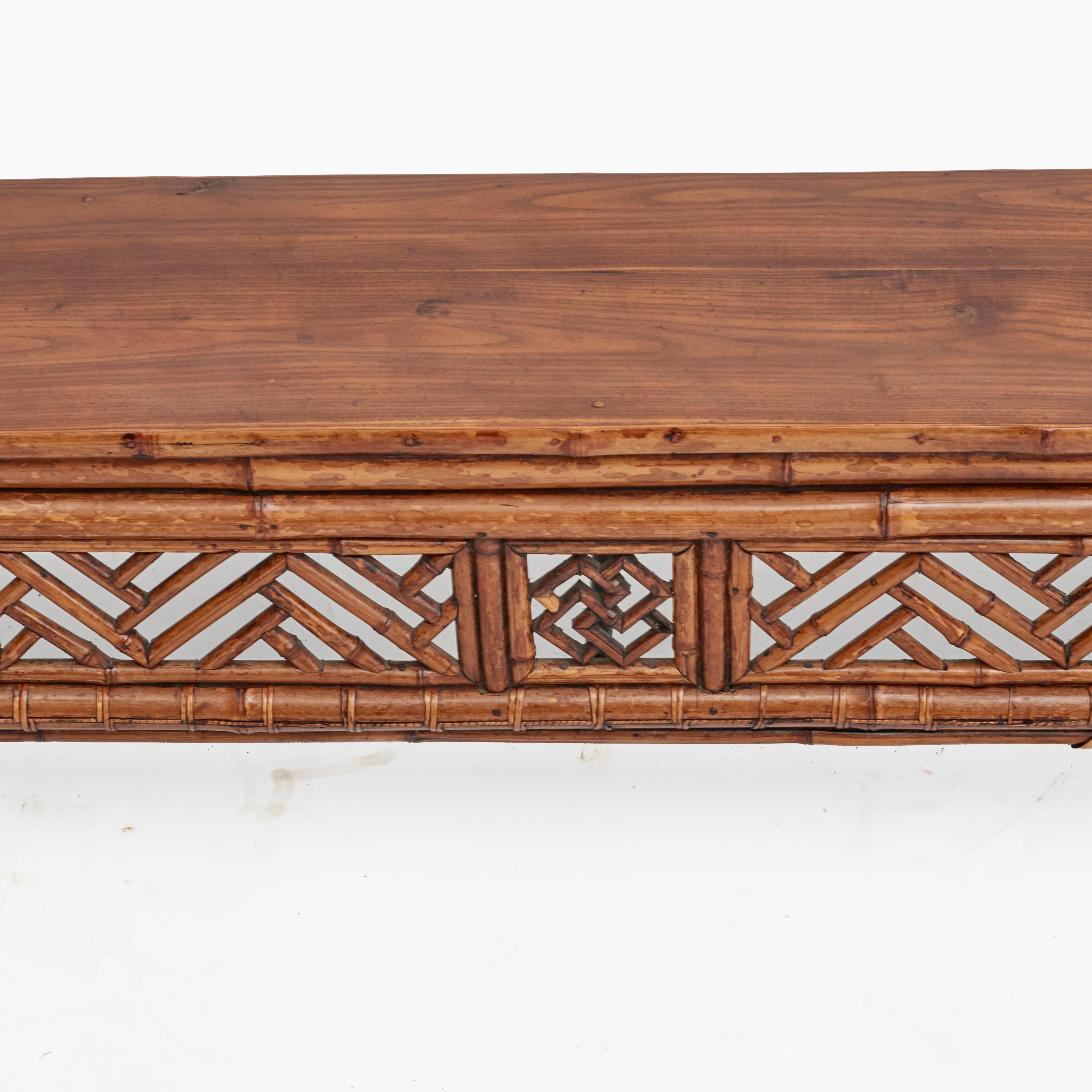 Chinese Bamboo Low Console Table 2