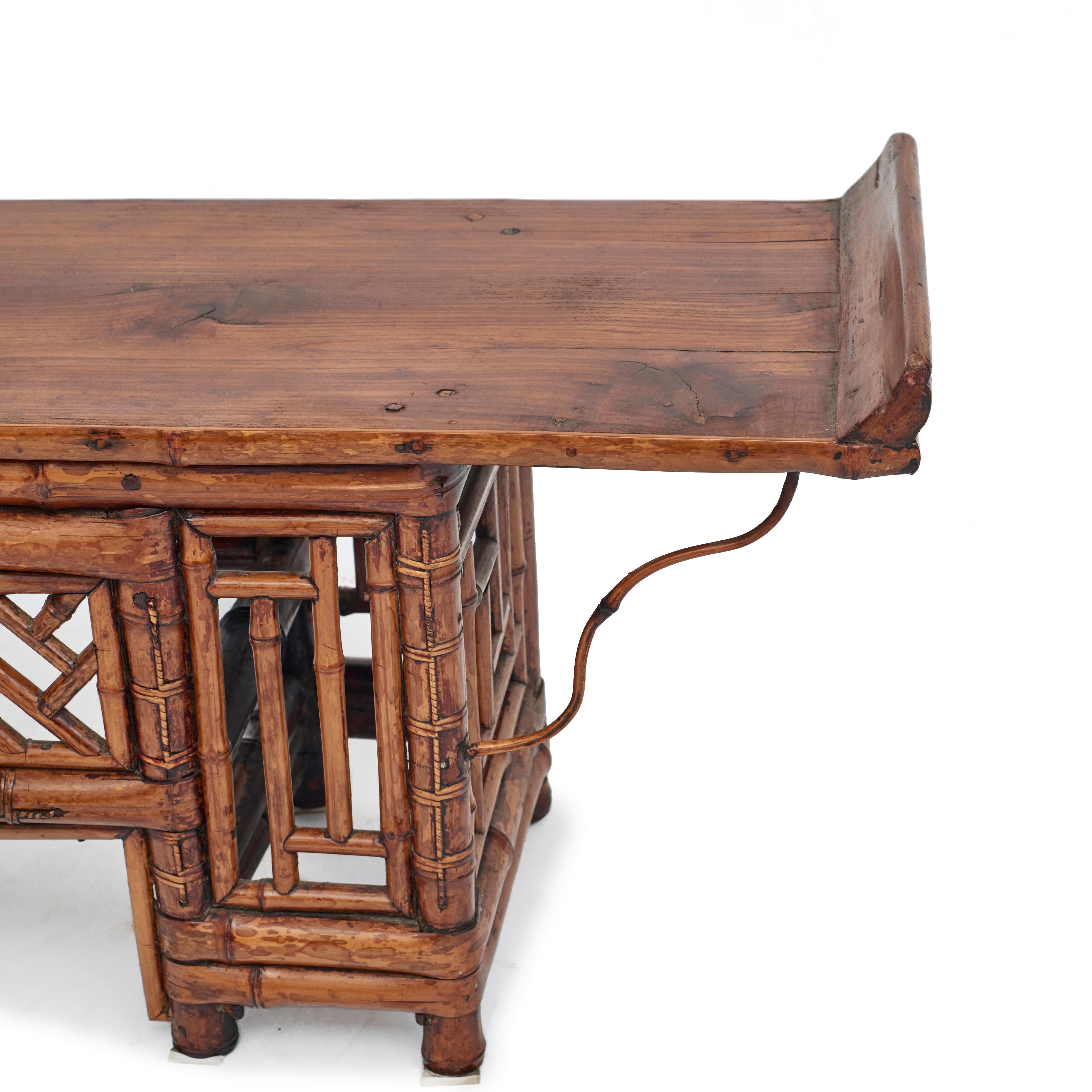 Chinese Bamboo Low Console Table 3