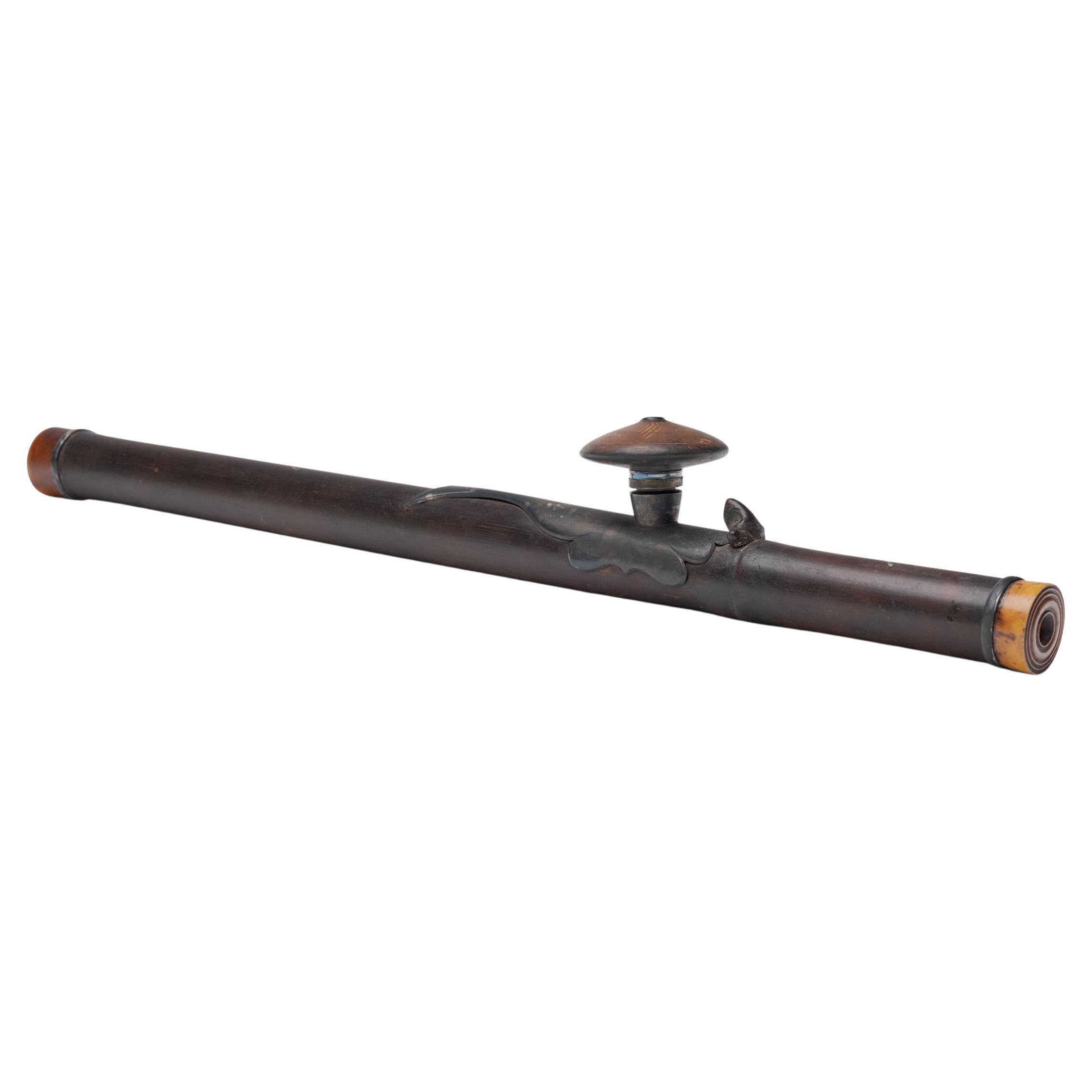 Chinese Bamboo Opium Pipe with Red Clay Bowl