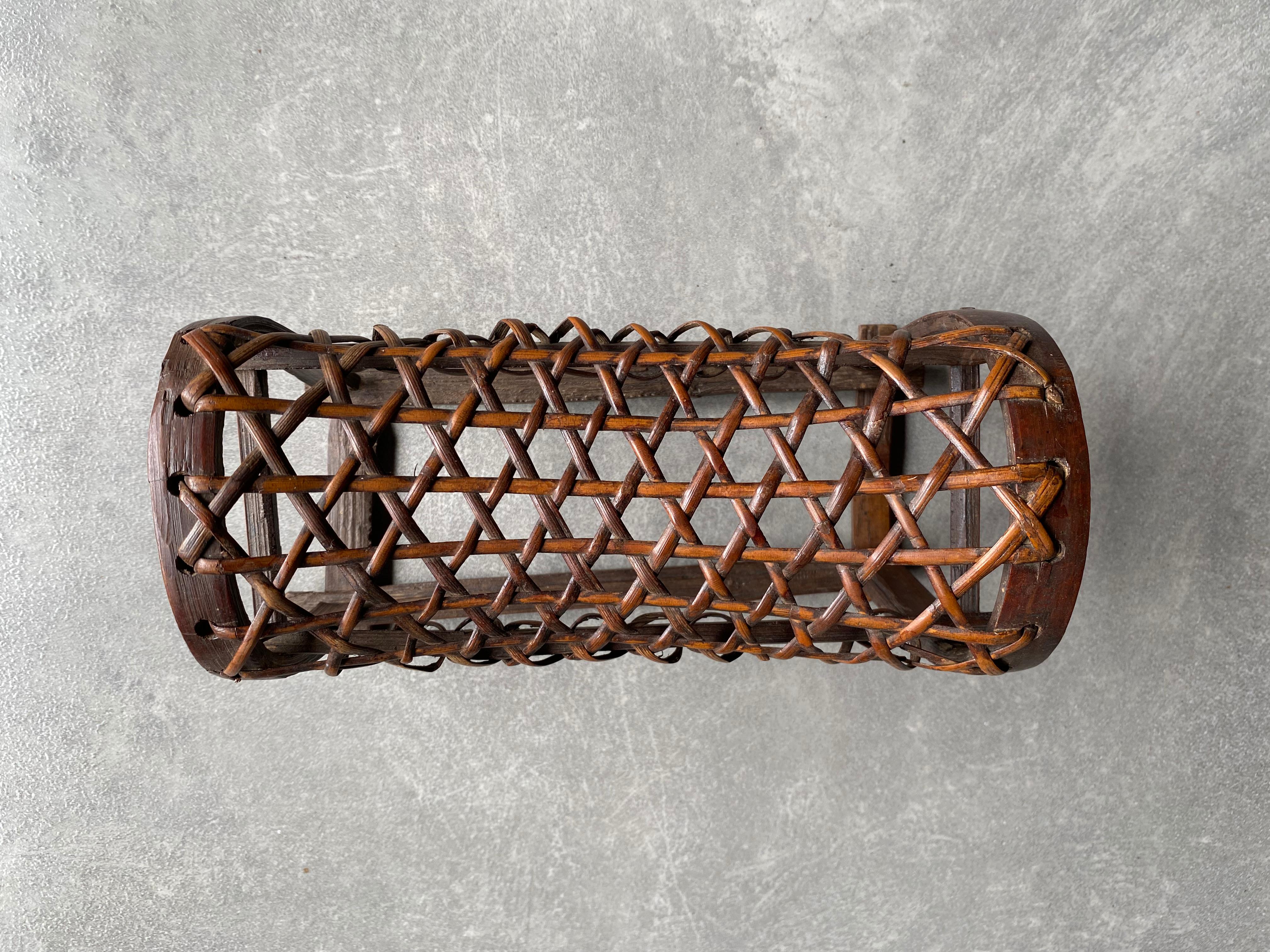 Other Chinese Bamboo & Rattan Opium Headrest from Early 20th Century