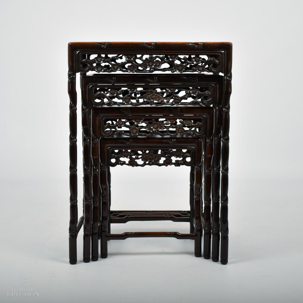 Chinese Bamboo Style Nest of Tables circa 1900 In Good Condition For Sale In Lincoln, GB