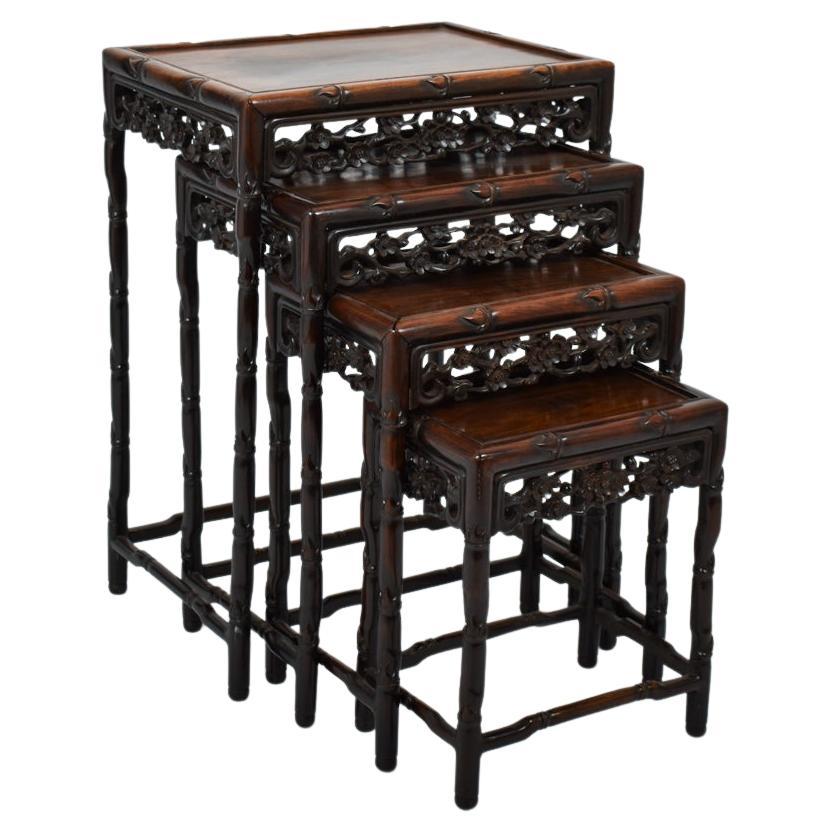 Chinese Bamboo Style Nest of Tables circa 1900 For Sale