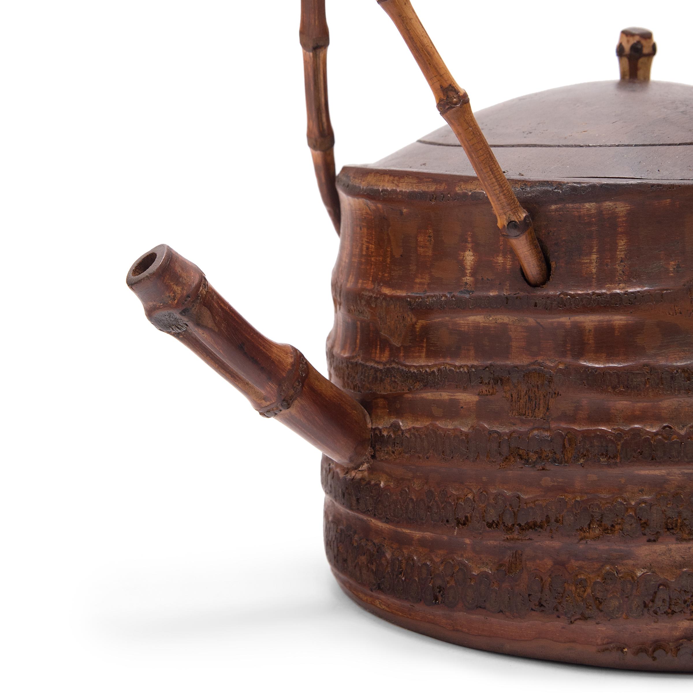Chinese Bamboo Teapot with Arched Handle, c. 1900 2