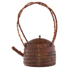 Chinese Bamboo Teapot with Arched Handle, c. 1900