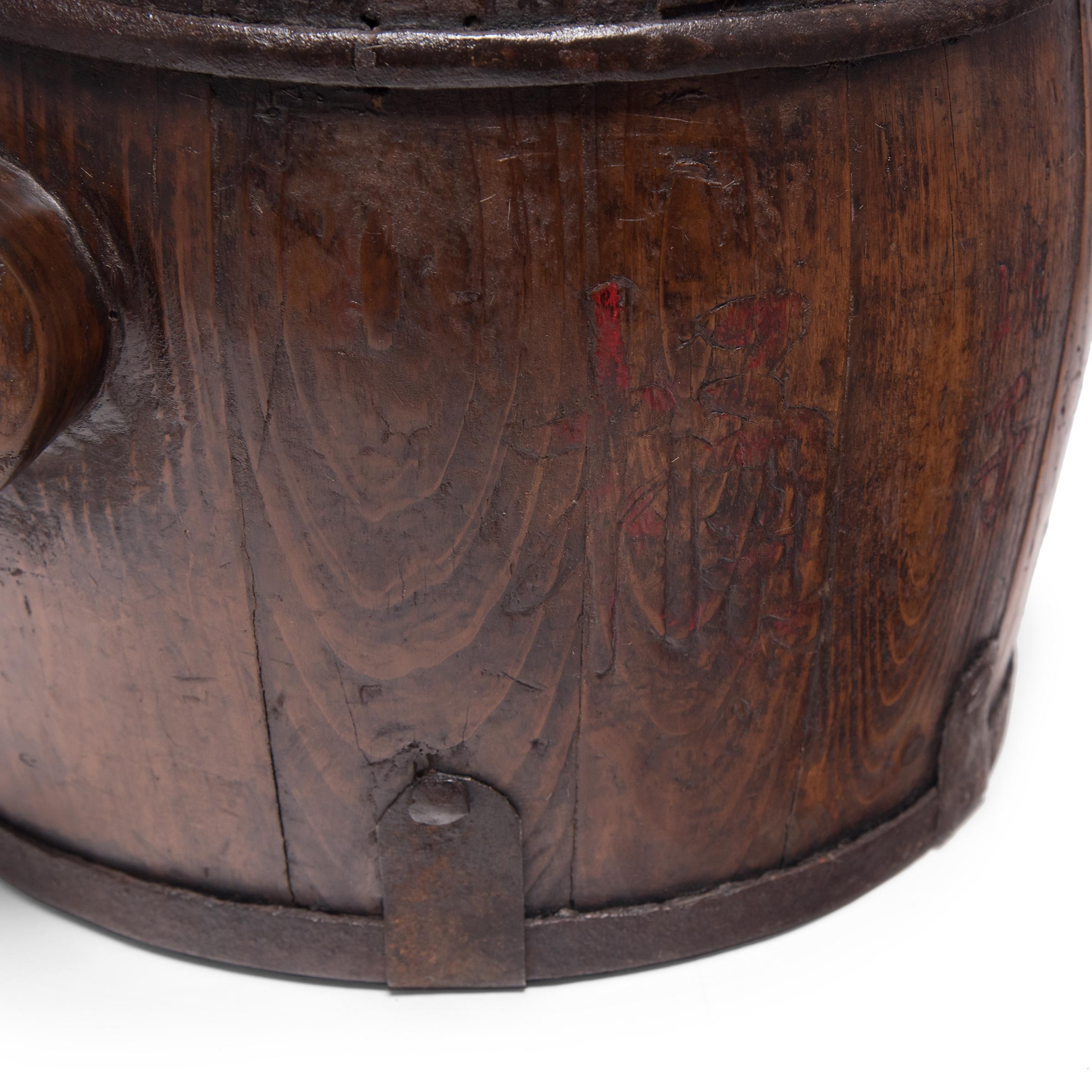 20th Century Chinese Barrel-Form Grain Container, c. 1900