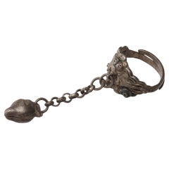 Antique Chinese Bat & Gourd Charm Ring, c. 1900