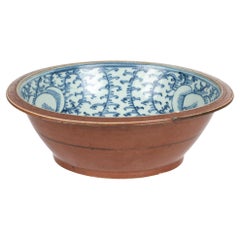 Chinese Batavian Blue & White Patterned Porcelain Bowl