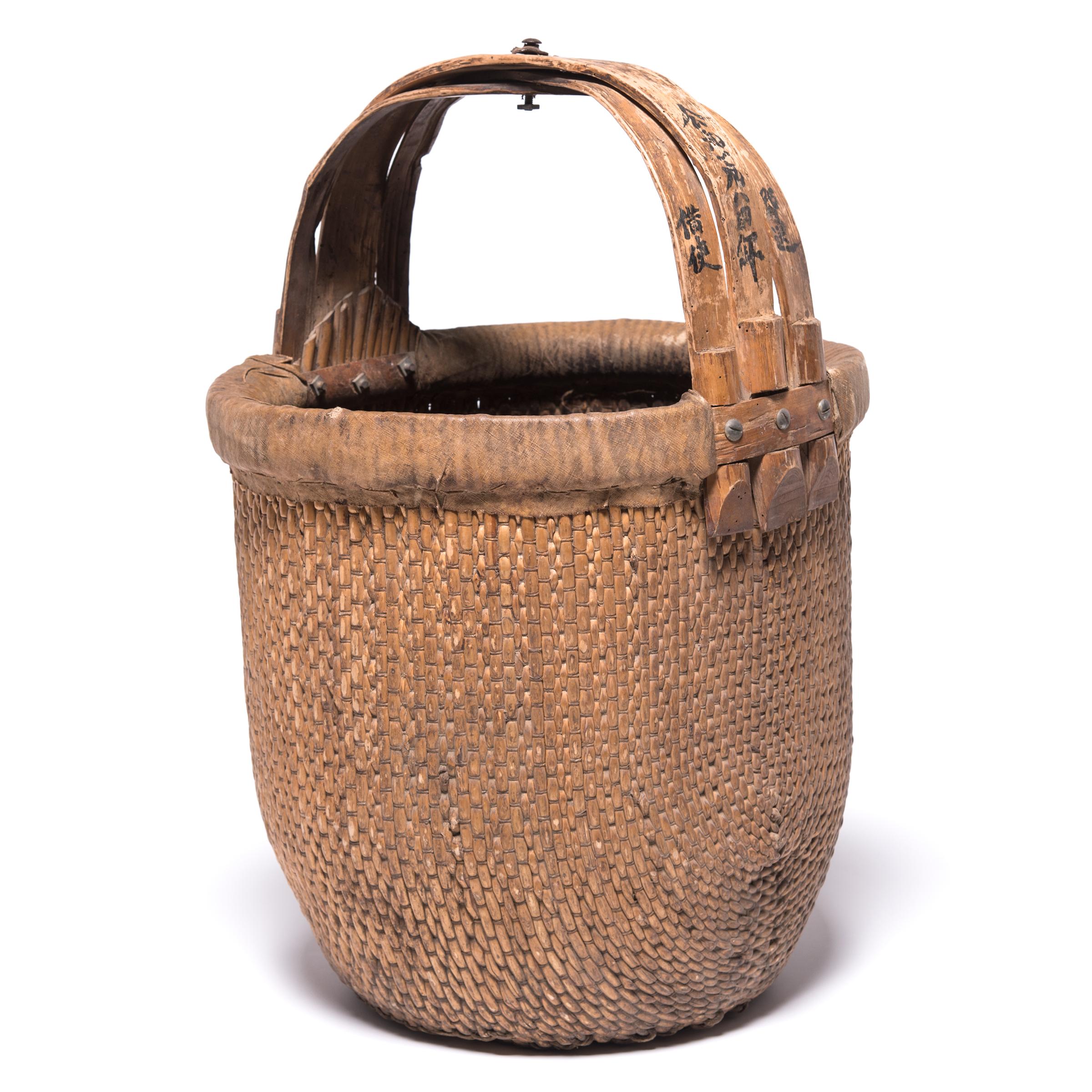 Qing Chinese Bent Handle Basket, circa 1850
