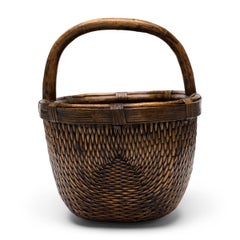 Chinese Bent Handle Market Basket, circa 1850