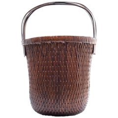 Chinese Bent Handle Willow Basket, circa 1900