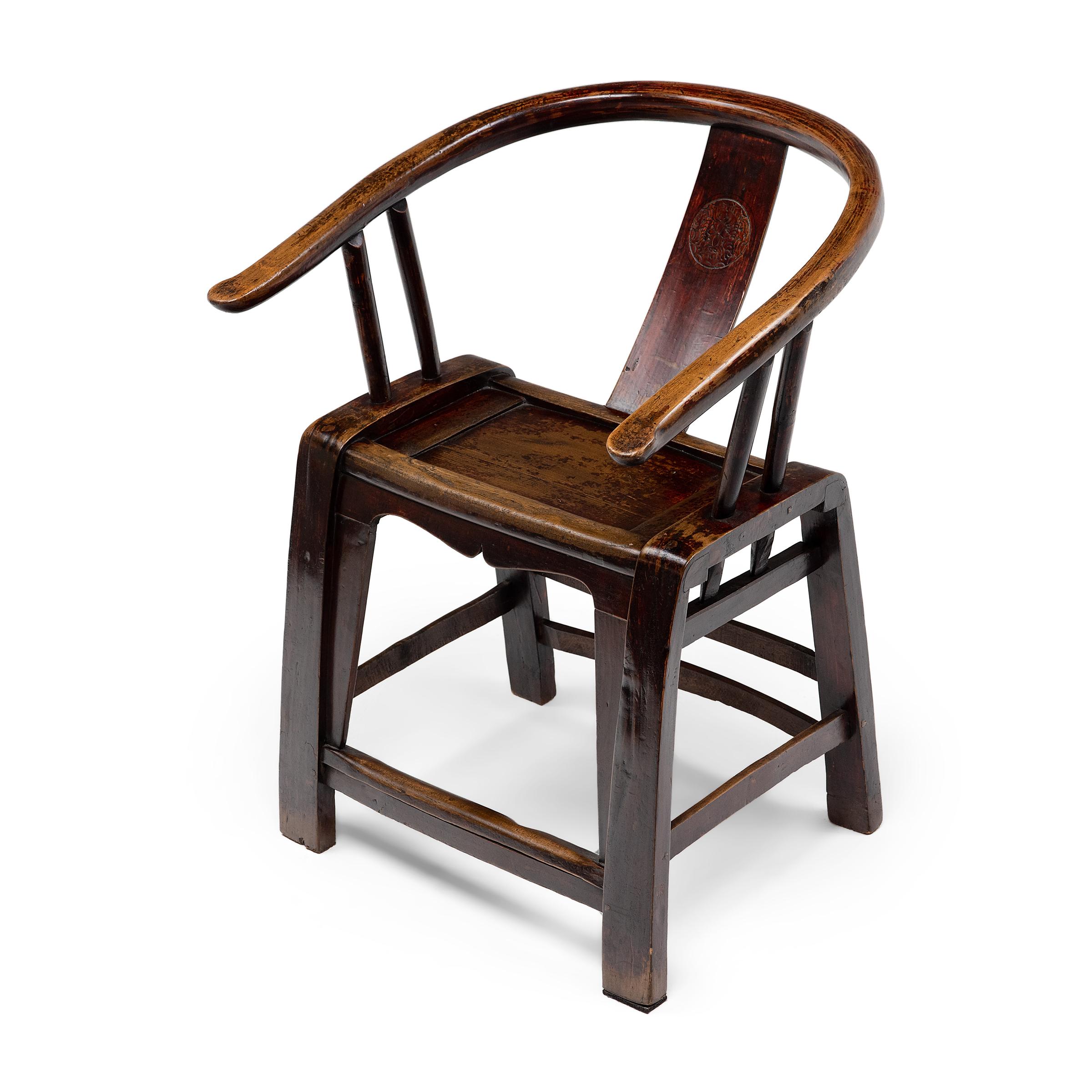 Chinesischer Bugholz-Sessel mit runder Lehne, um 1850 im Zustand „Gut“ im Angebot in Chicago, IL