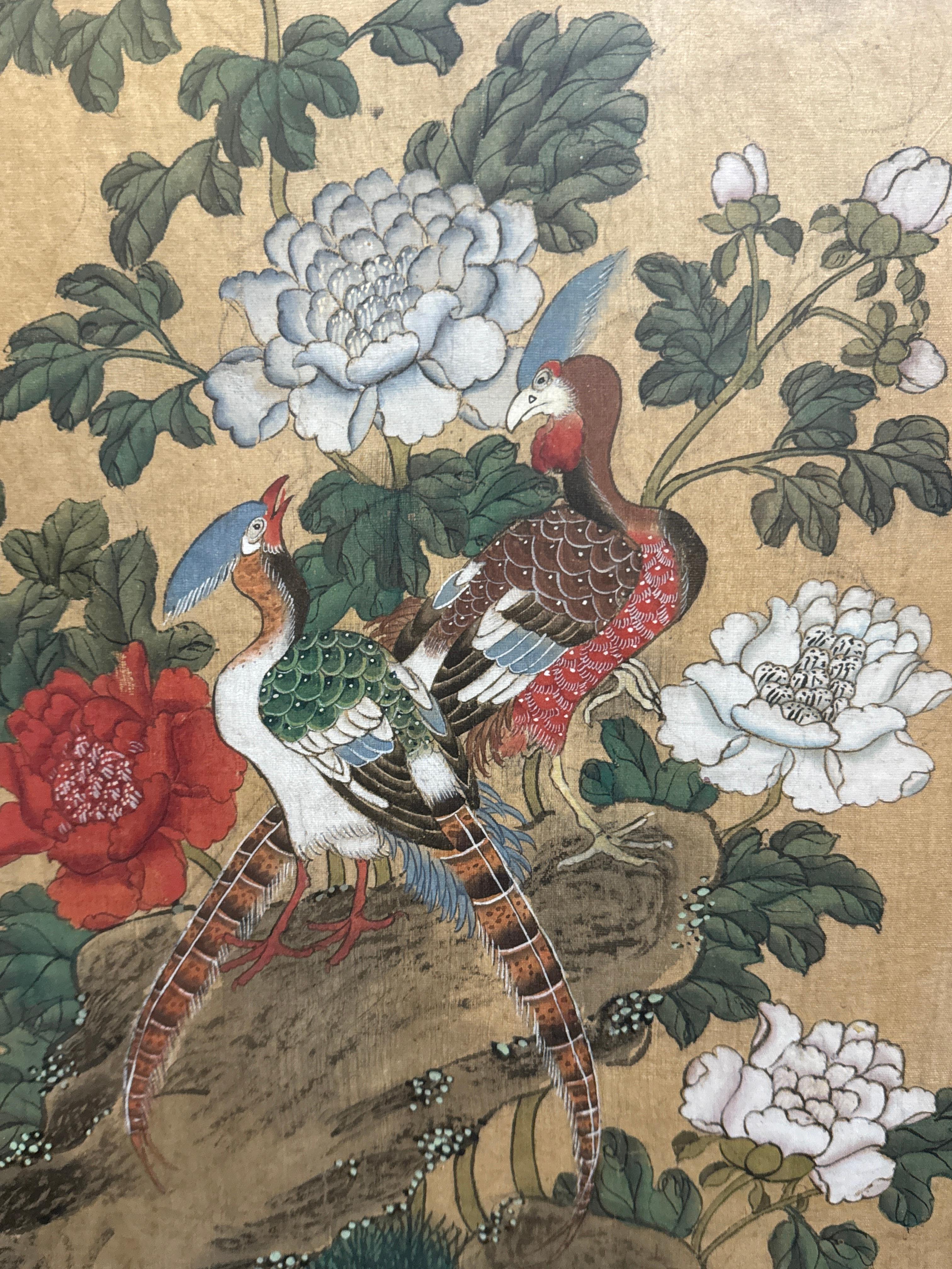 antique chinese silk painting