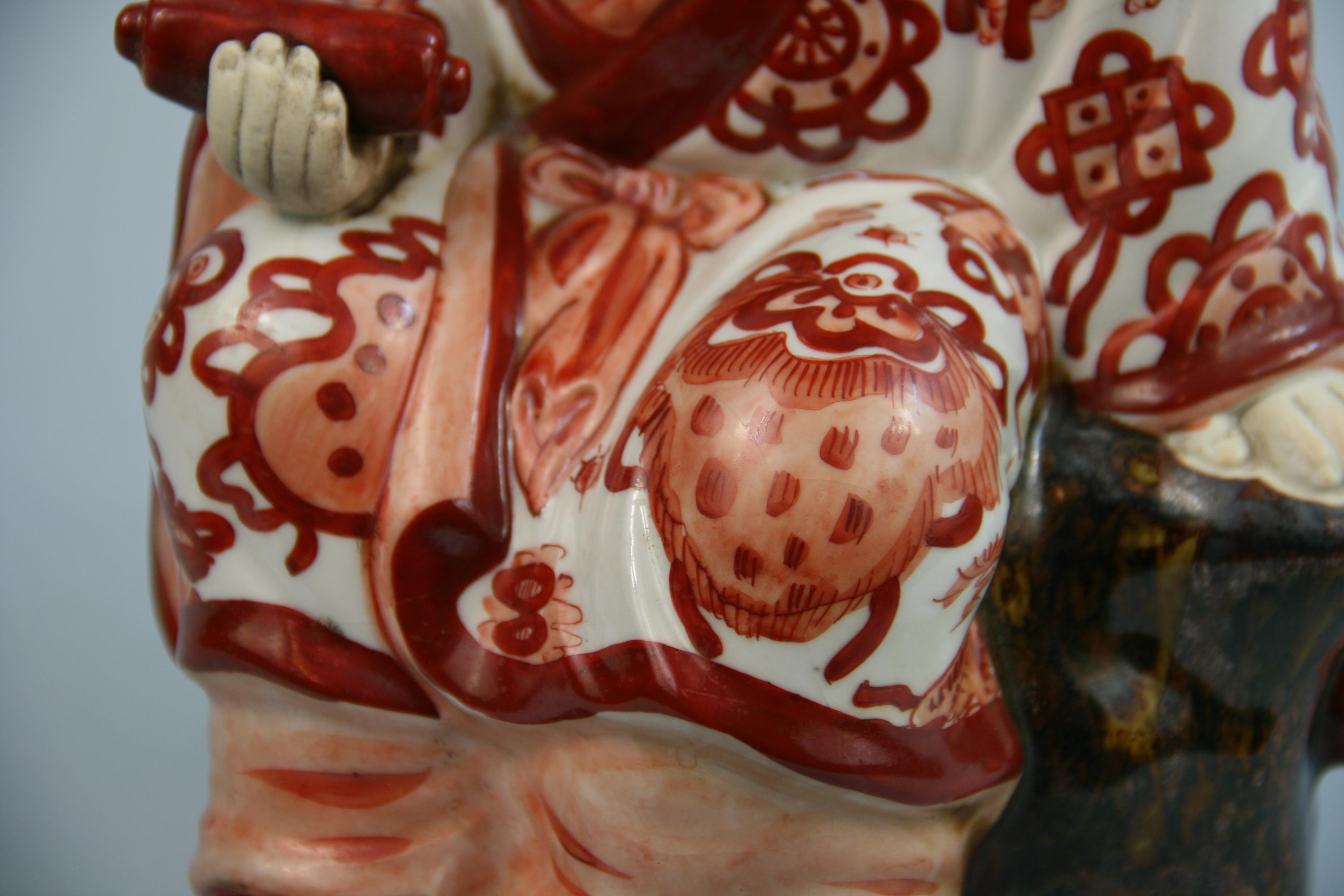 Chinese Bisque Hand Painted Sculpture 19th Century 7