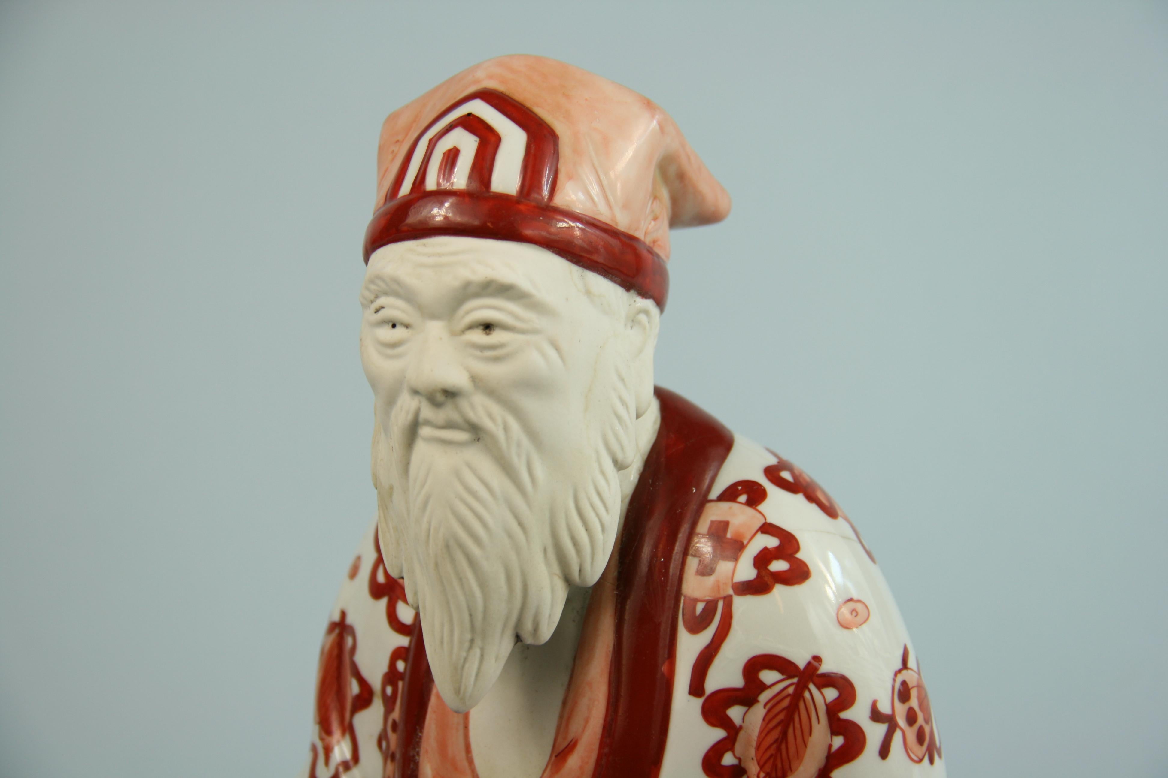 Chinese Bisque Hand Painted Sculpture 19th Century 9