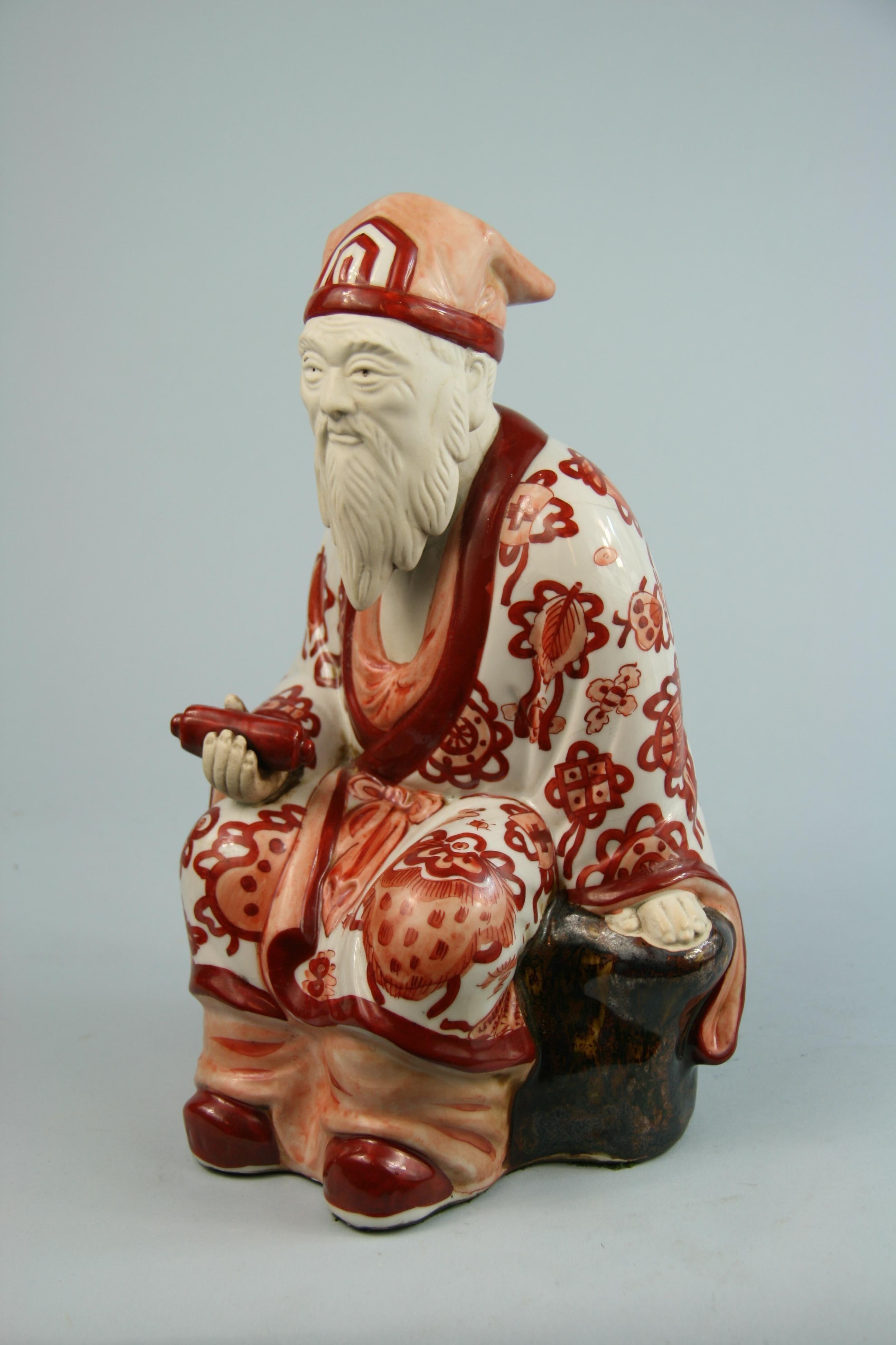 Chinese Bisque Hand Painted Sculpture 19th Century 10