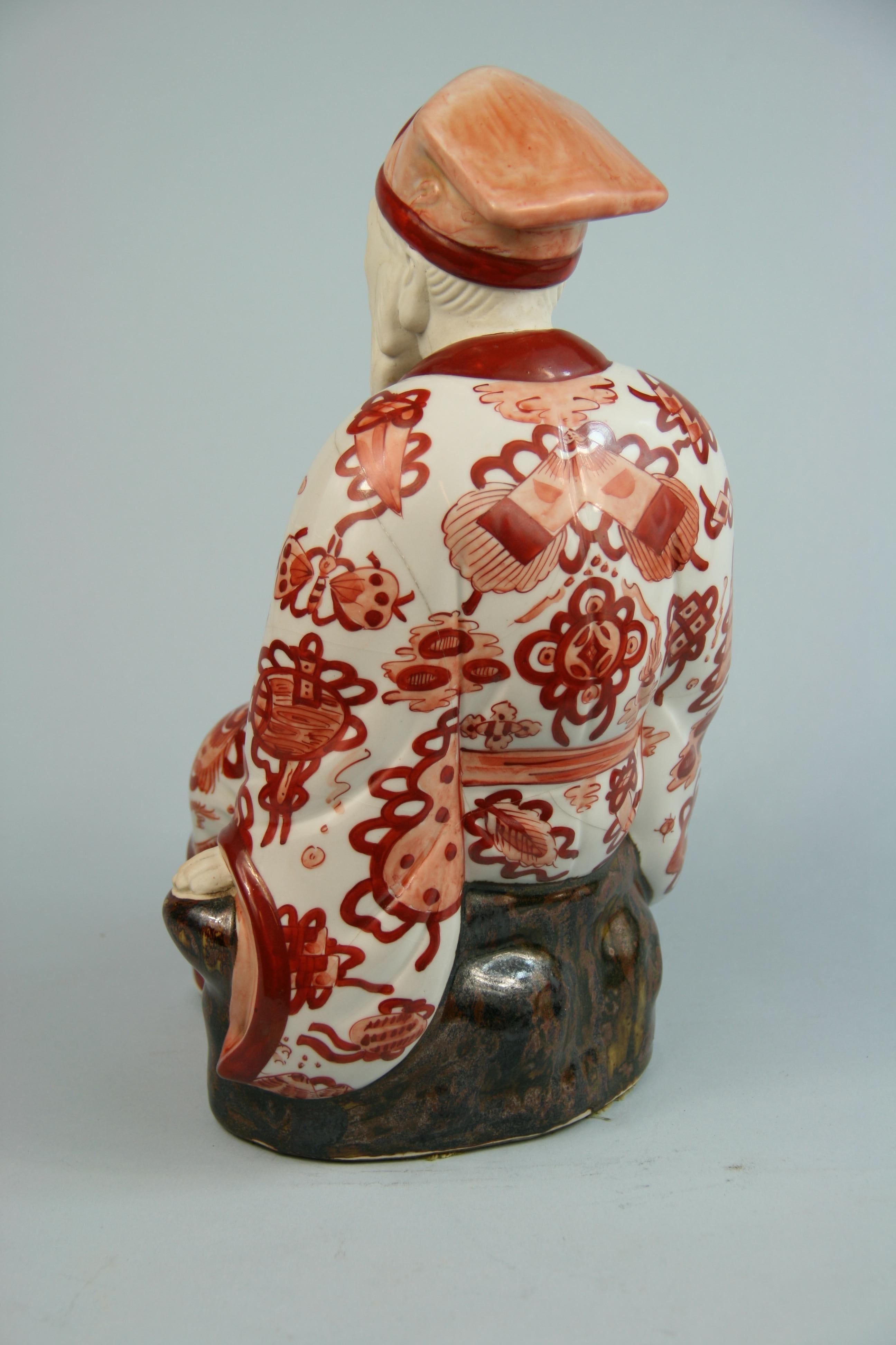 Chinese Bisque Hand Painted Sculpture 19th Century 1