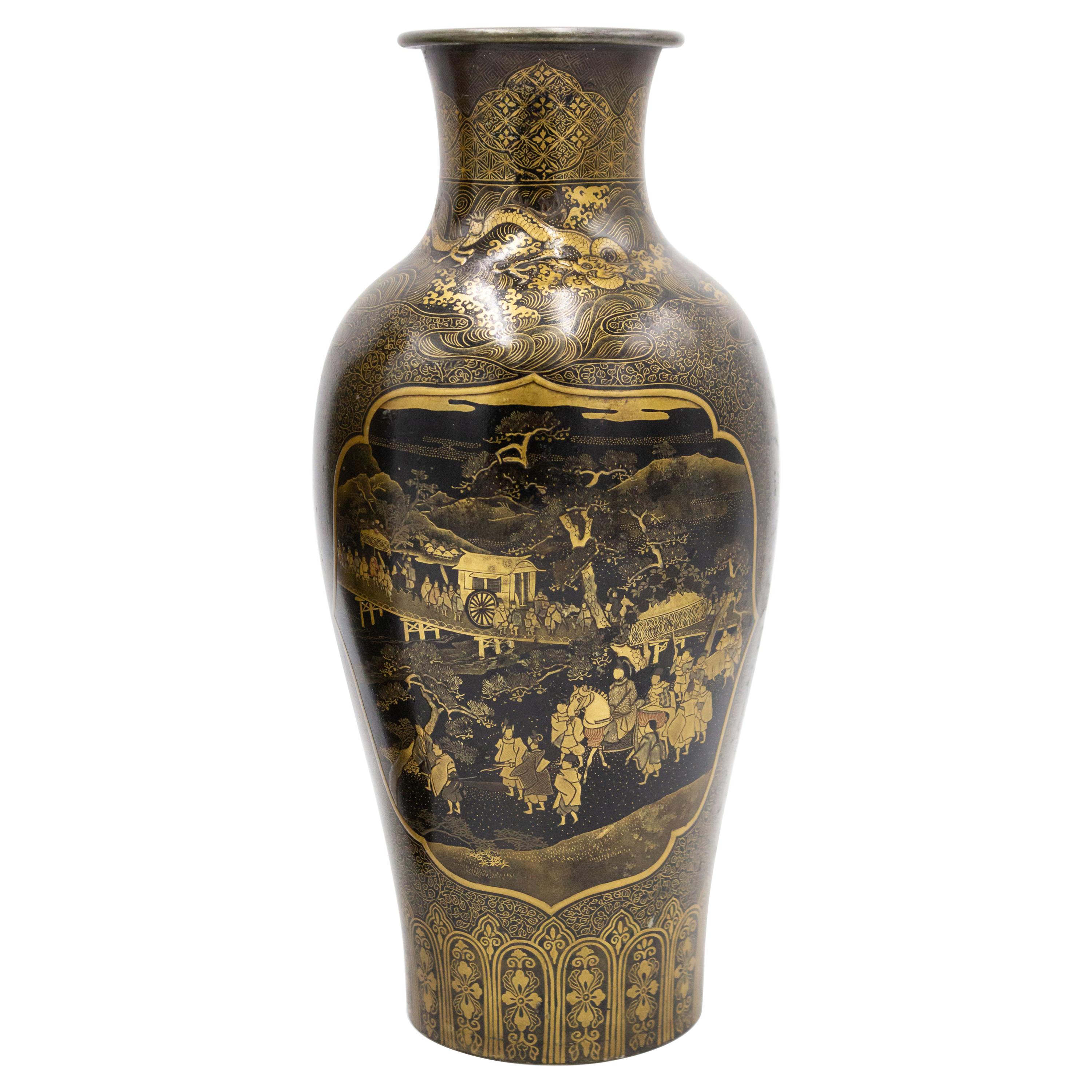 Old Derby China Gilt and Floral Vase For Sale at 1stDibs