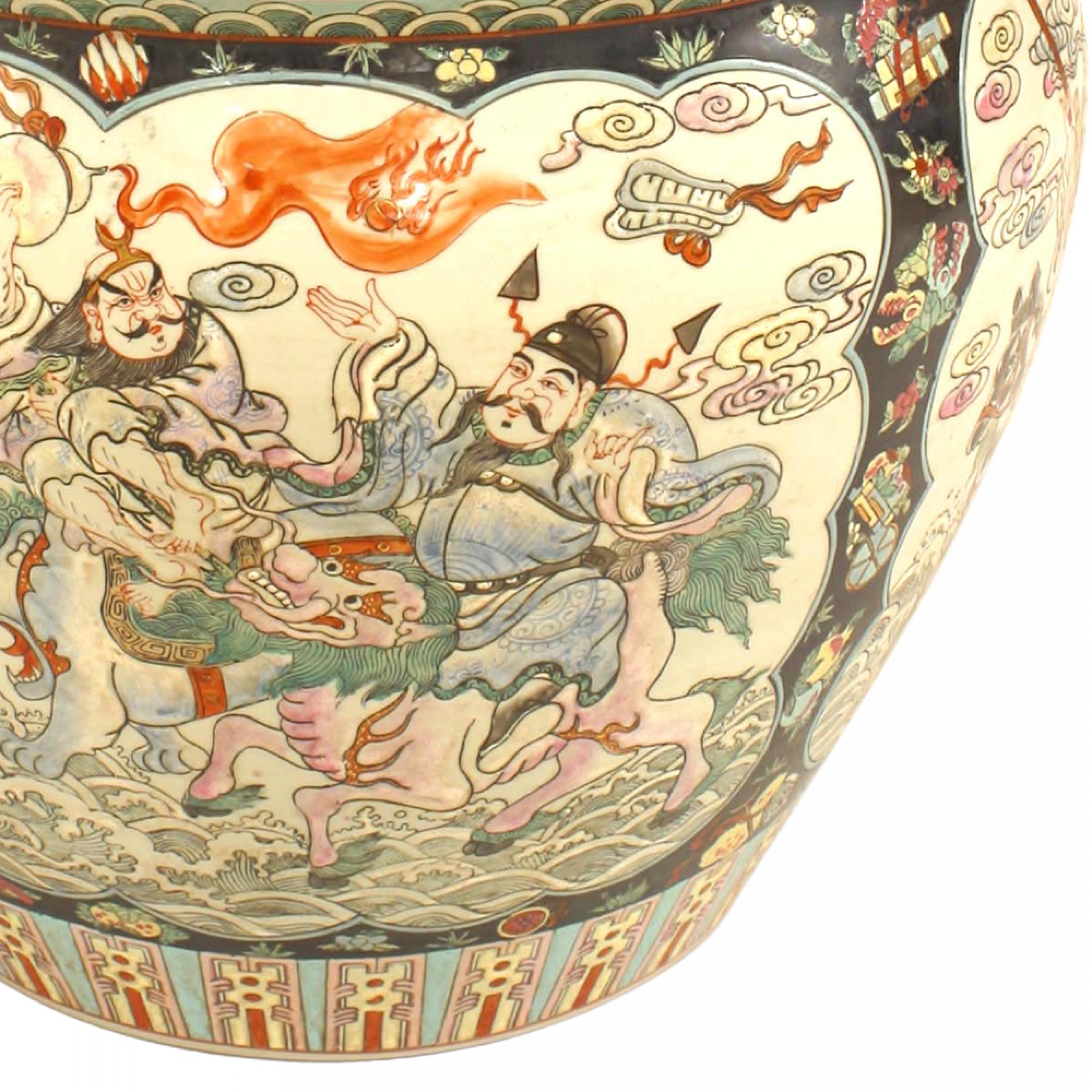 Chinesischer schwarz-weißer Porzellantopf (Chinesischer Export) im Angebot