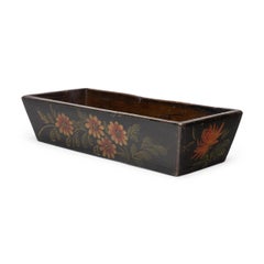 Chinese Black Chrysanthemum Folk Tray, c. 1940s