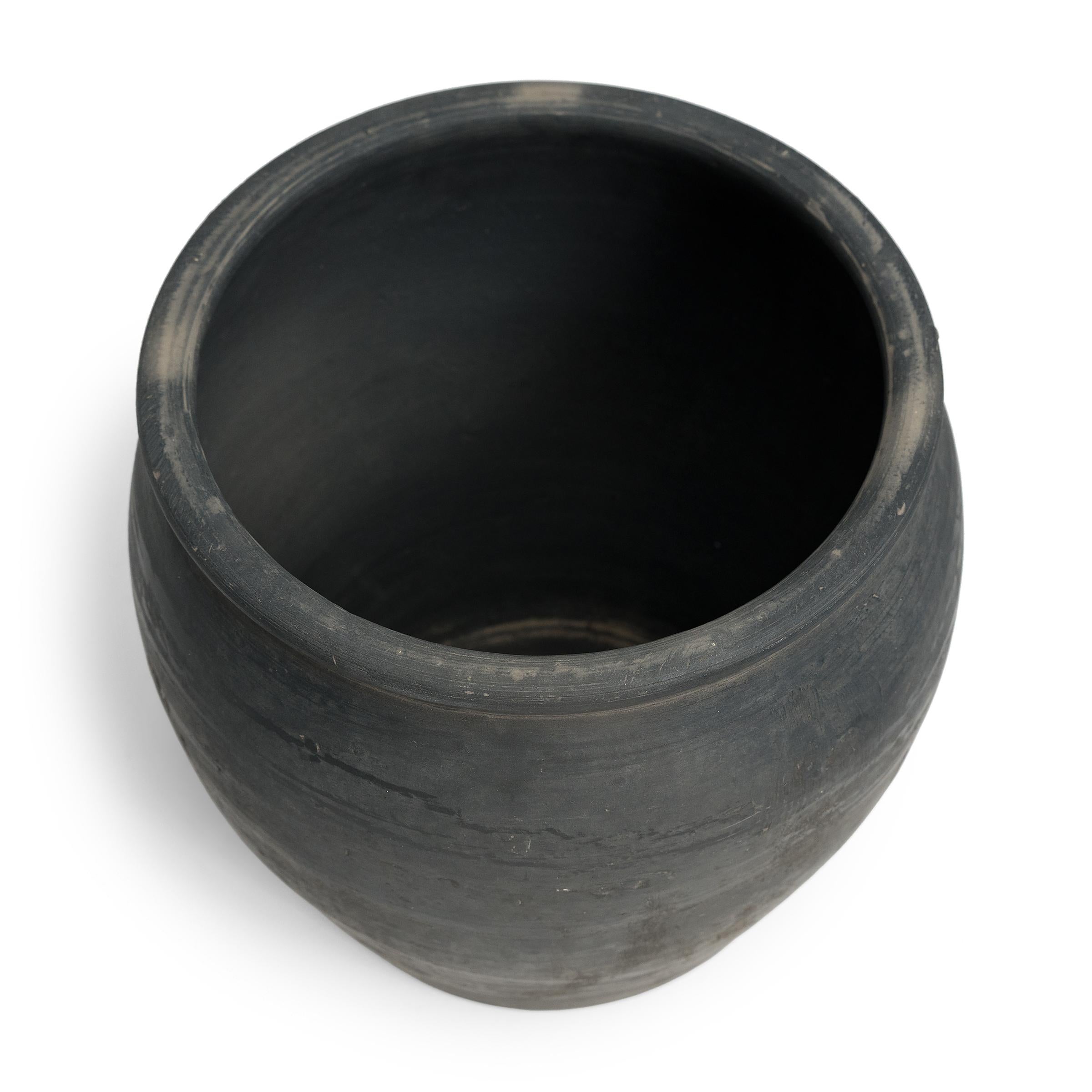 Organic Modern Chinese Black Clay Vessel, c. 1900