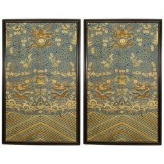 Chinese Black Framed Embroidery Wall Hangings