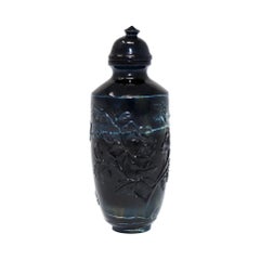 Vintage Chinese Black Labradorite Snuff Bottle