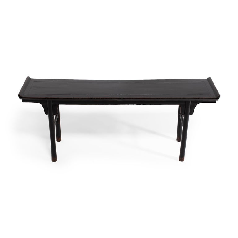 Lacquered Chinese Black Lacquer Altar Table, c. 1850 For Sale