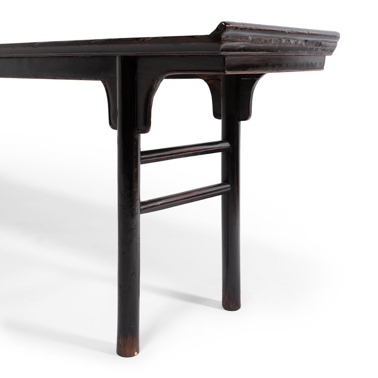 19th Century Chinese Black Lacquer Altar Table, c. 1850 For Sale