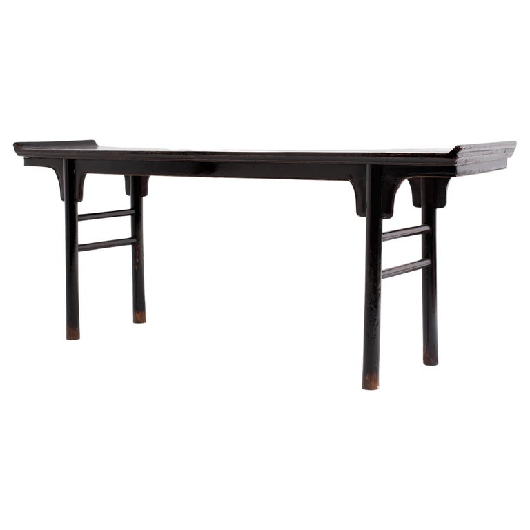 Chinese Black Lacquer Altar Table, c. 1850 For Sale