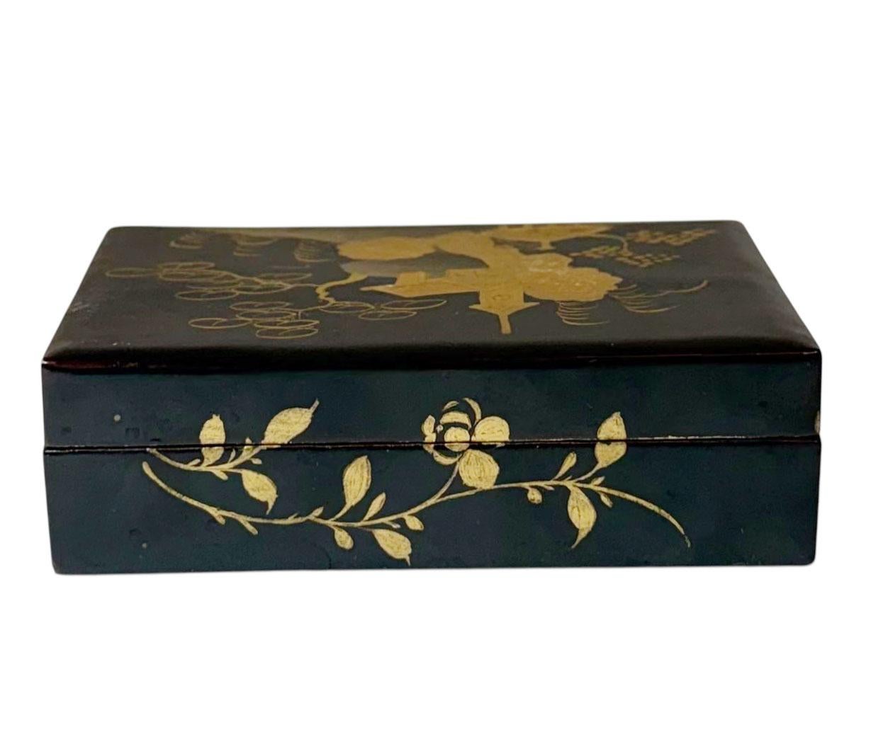 Chinese Black Lacquer Box For Sale 3