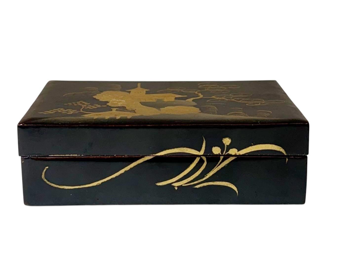 Chinese Black Lacquer Box For Sale 5