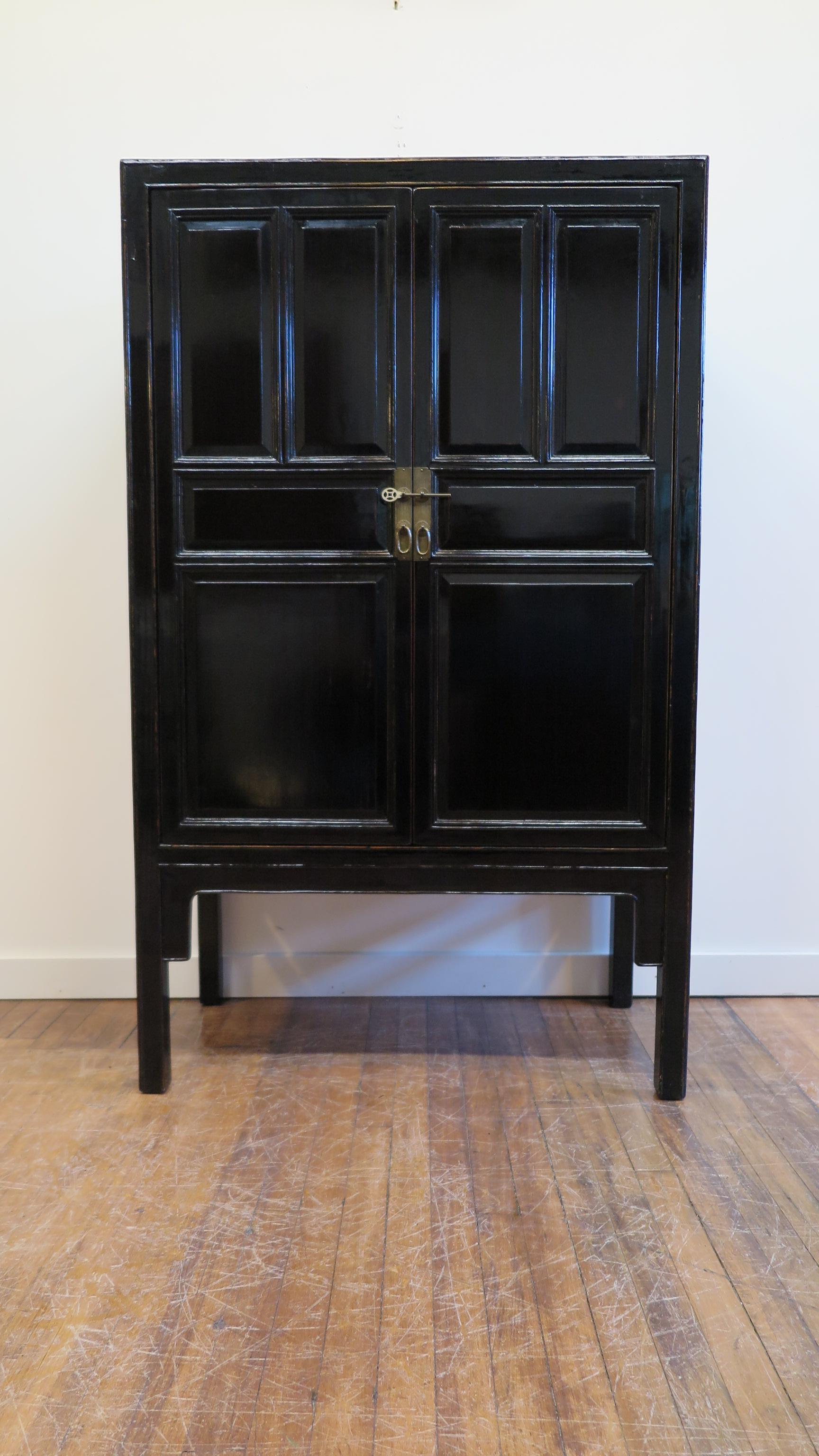 Chinese Black Lacquer Cabinet 6