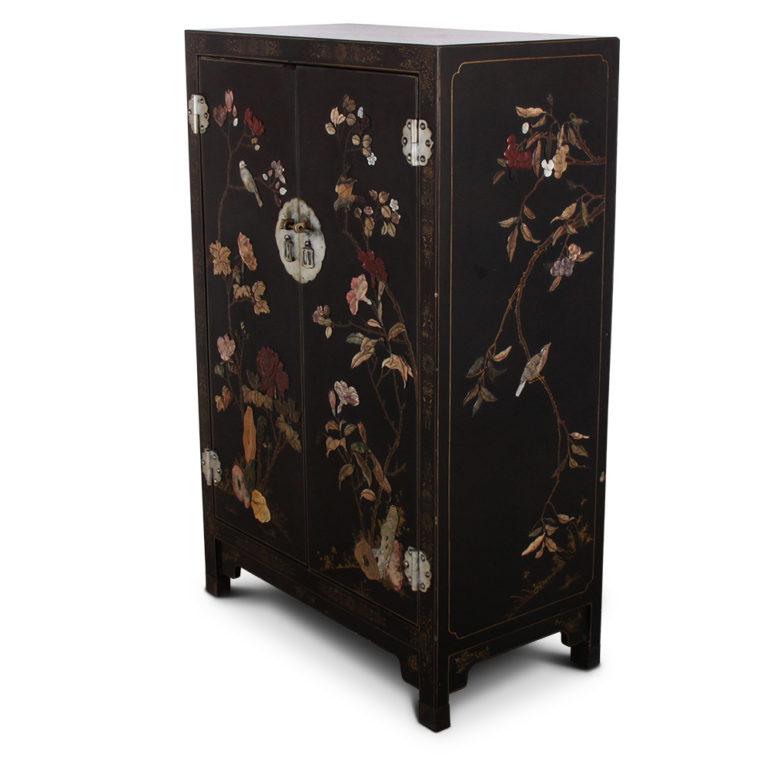 20th Century Chinese Black Lacquer Cabinet