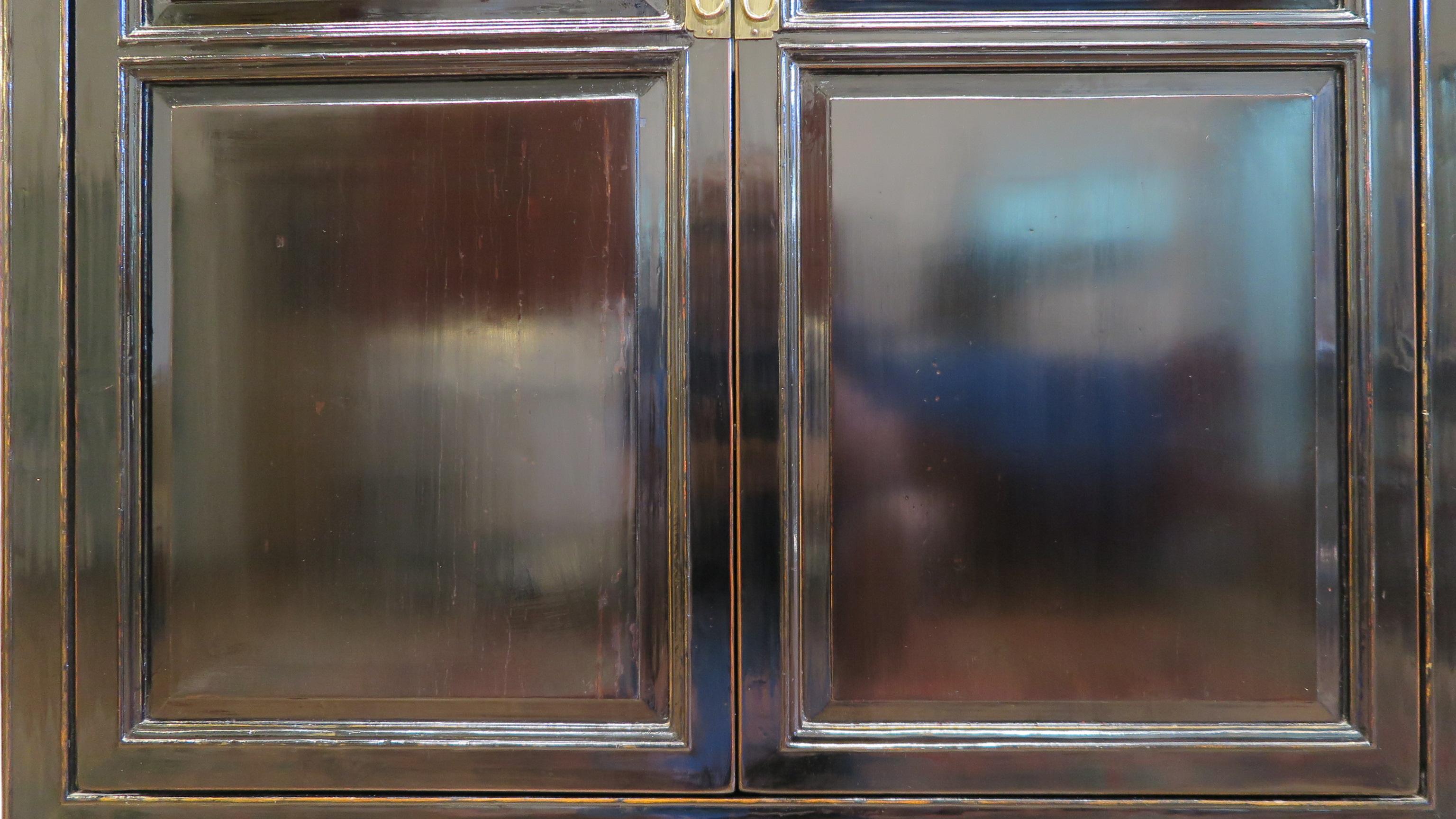 Qing Chinese Black Lacquer Cabinet