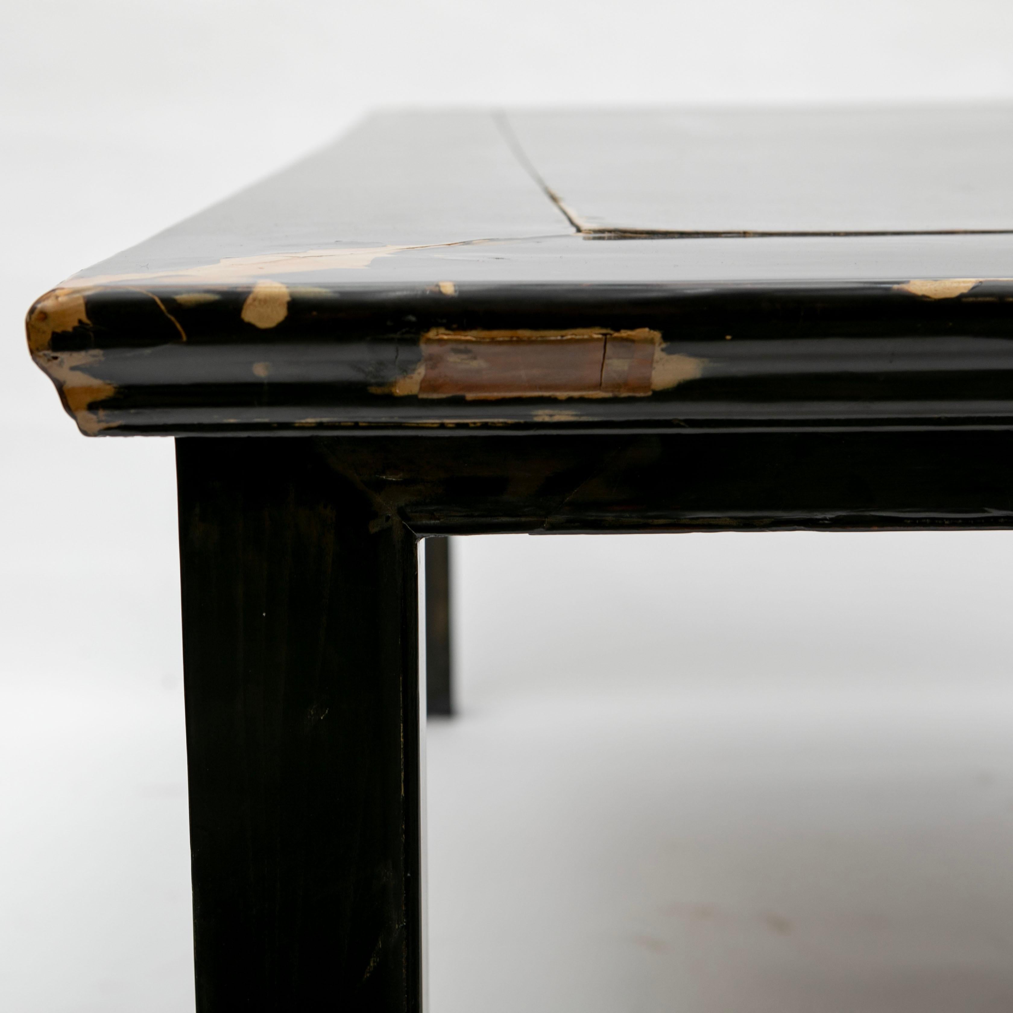 Mesa china de caligrafía lacada en negro, provincia de Jiangsu siglo XIX en venta