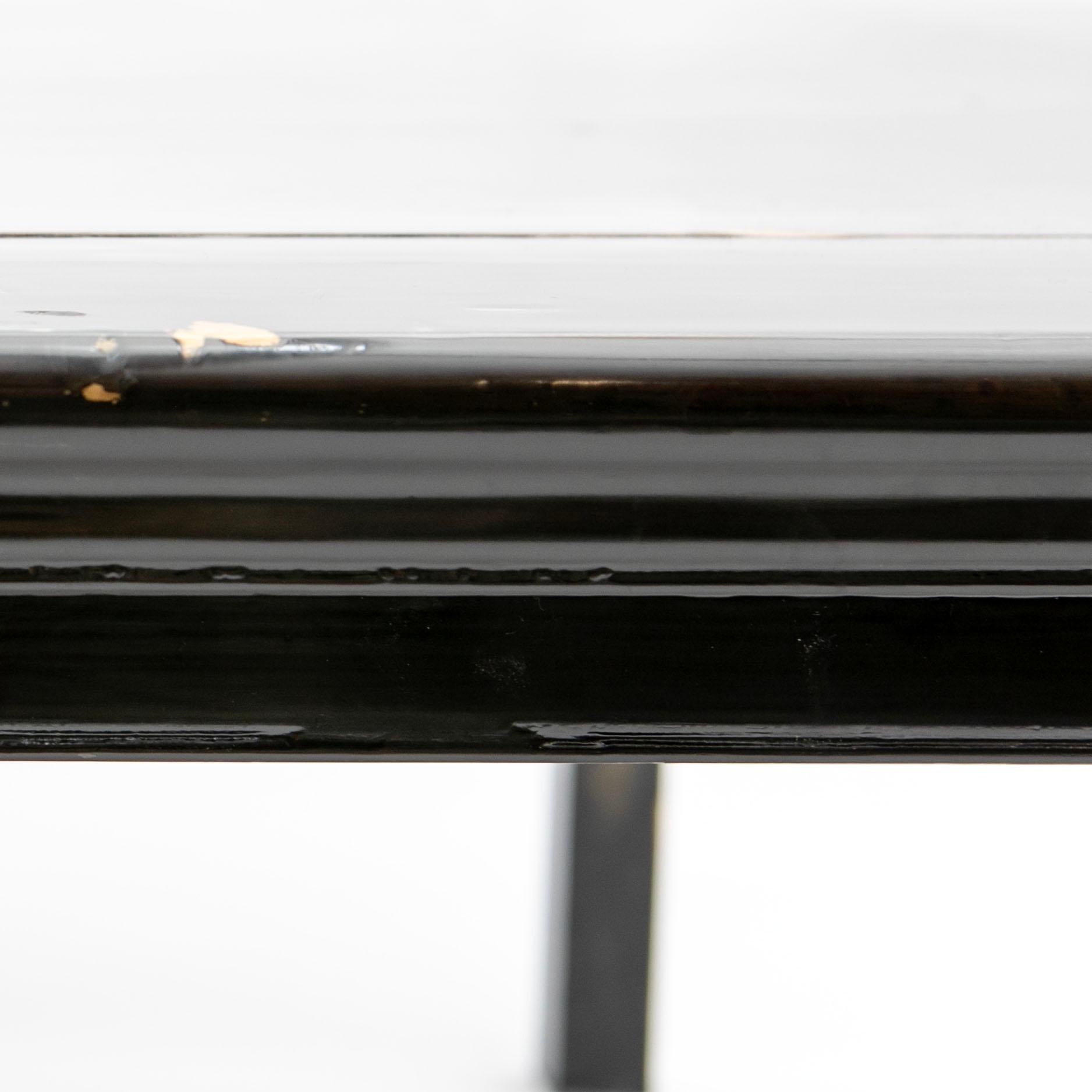 Mesa china de caligrafía lacada en negro, provincia de Jiangsu Madera en venta
