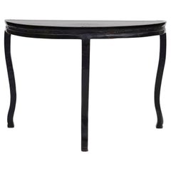 Chinese Black Lacquer Demilune Table