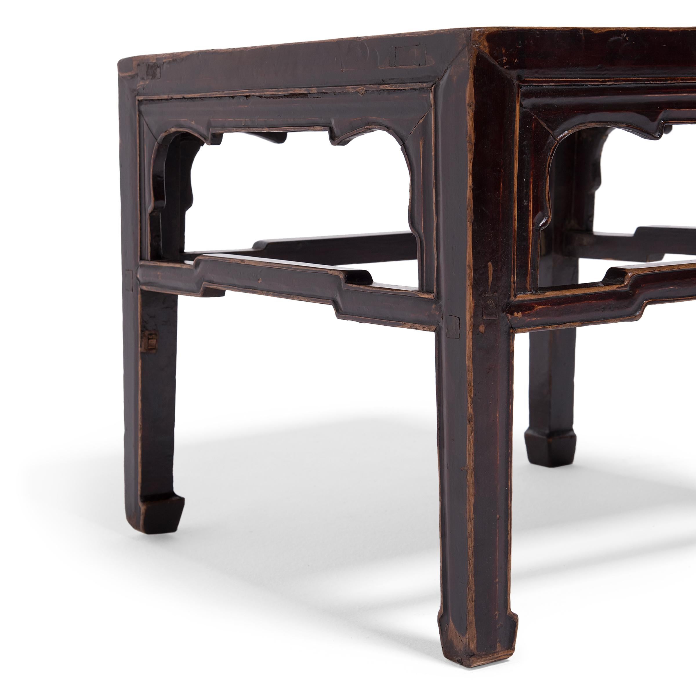 Qing Chinese Lacquered Fang Deng Side Table, c. 1900 For Sale