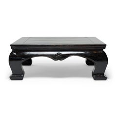 Chinese Black Lacquer Square Kang Table, c. 1850