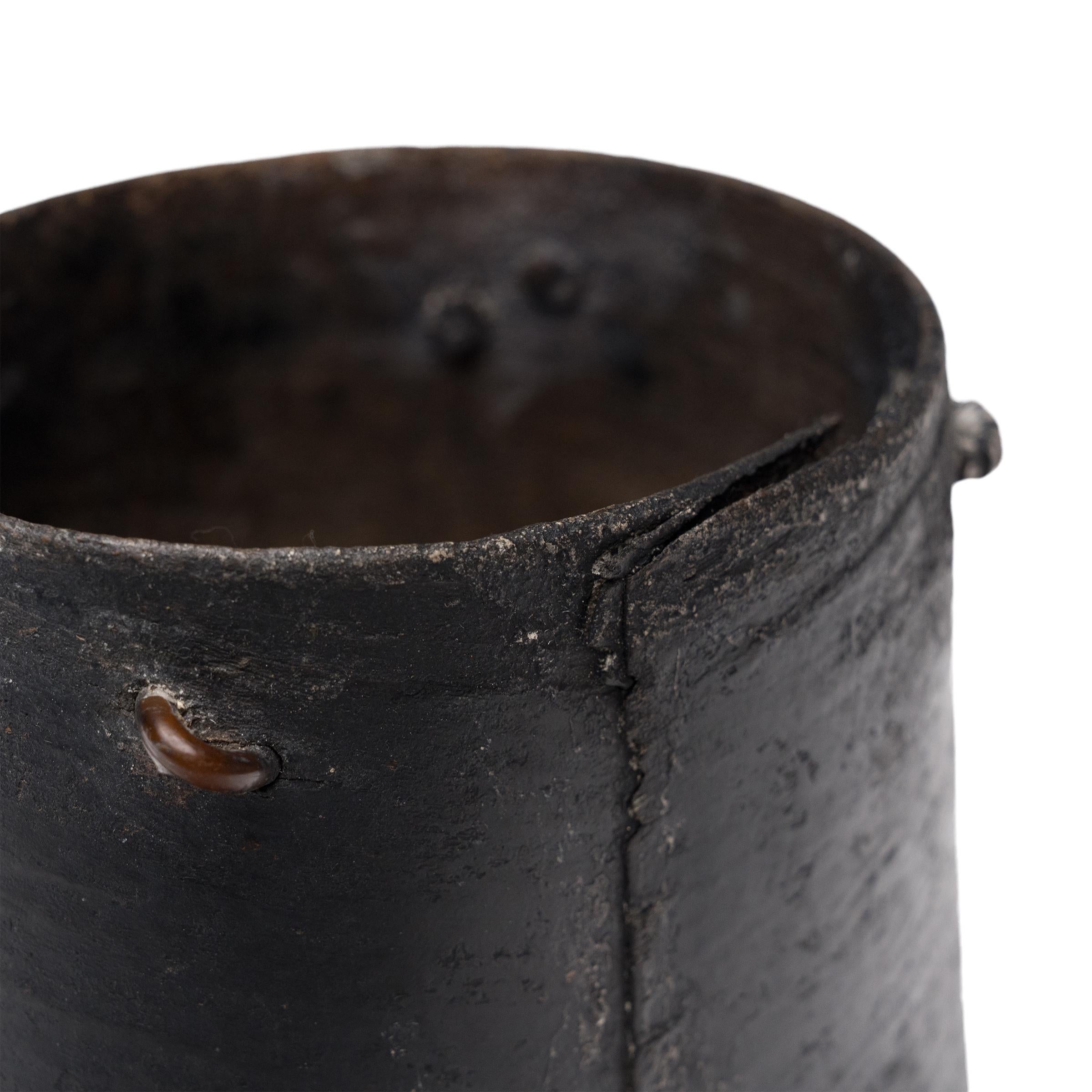 Laccato Secchio da latte cinese in lacca nera in vendita