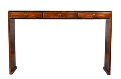 Chinese Black Lacquer Narrow Console Table