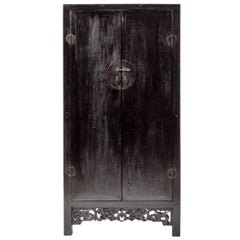 Chinese Black Lacquer Prosperity Cabinet, c. 1850