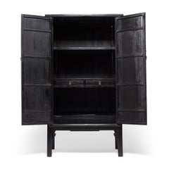 Chinese Black Lacquer Scholar's Cabinet, circa 1850