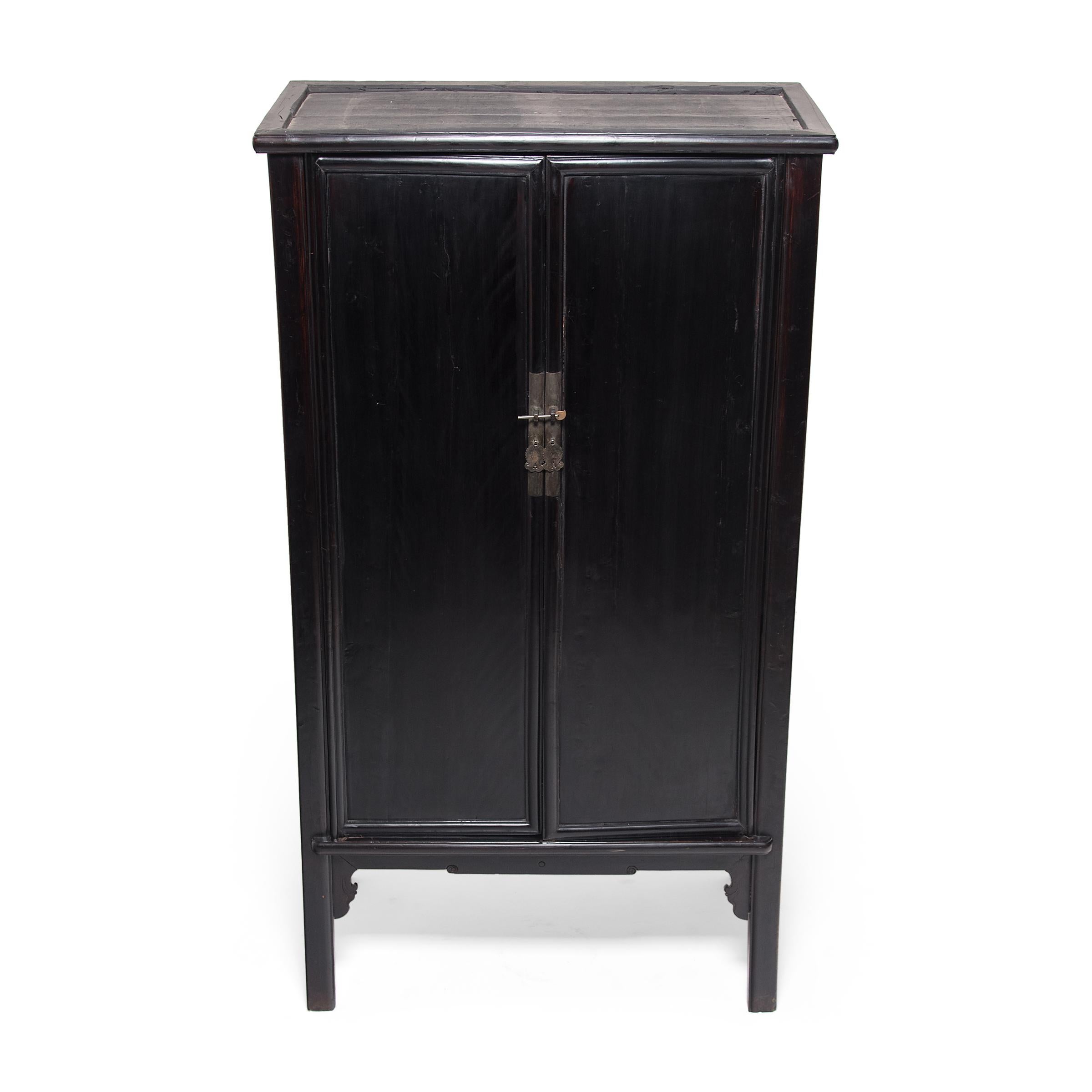 19th Century Chinese Black Lacquer Scholar's Cabinet, circa 1850